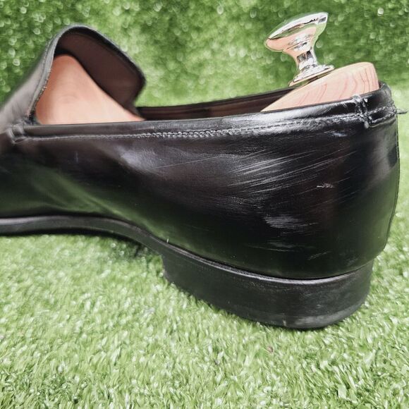 Prada Black Leather Slip On Loafers Dress Shoes Italy Mens SiE US 11.5 EU 10.5 - Picture 9 of 16